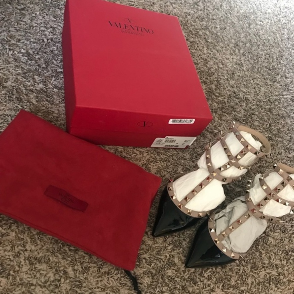 Valentino Rockstud Kitten Heel Black Size 9.5/39.5